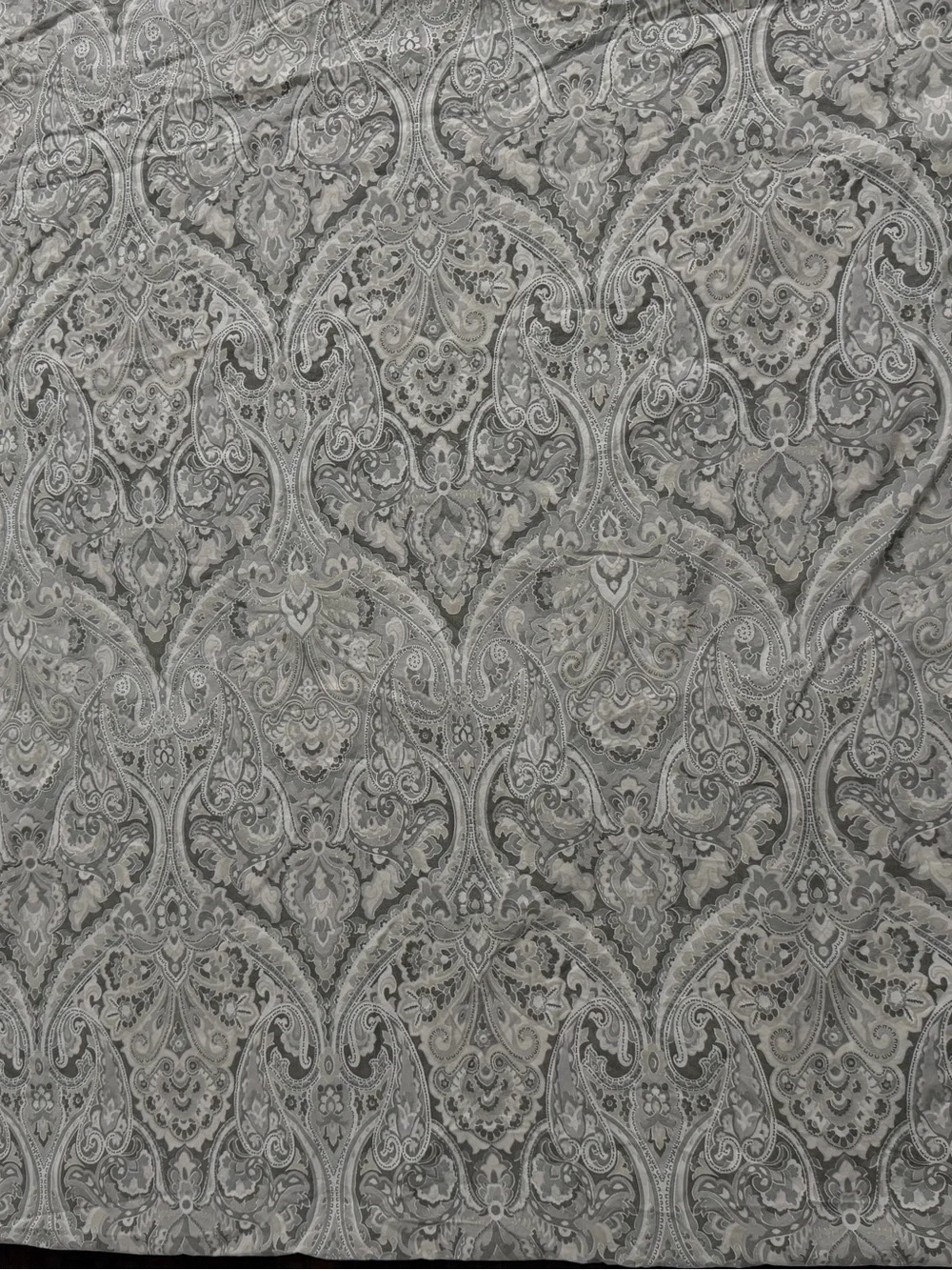 Pottery Barn Caesarea Duvet Cover King Size Euro Pillow Sham Paisley Grey Tan